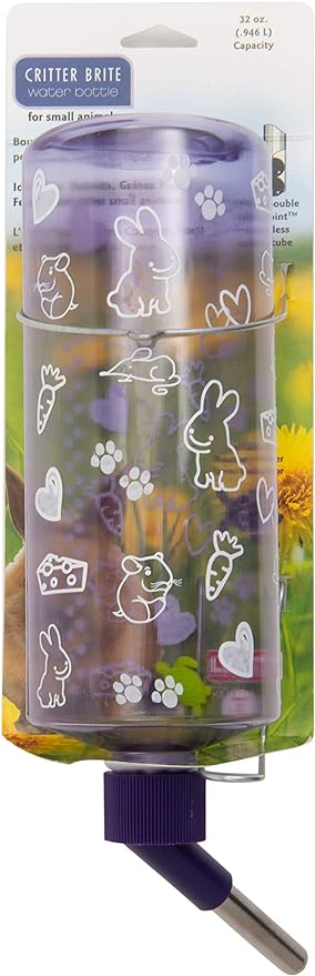 Lixit Standard Cage Water Bottles for Rabbits, Ferrets, Guinea Pigs, Hamsters, Rats, Mice and other Small Animal's (32 Ounce, Purple)