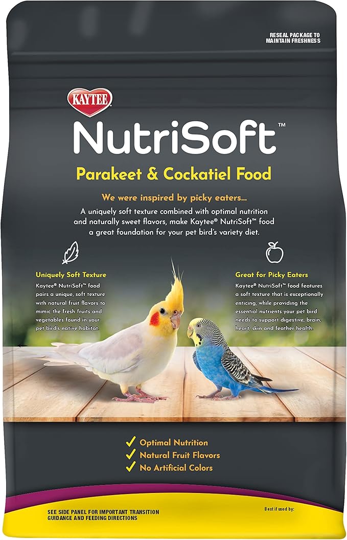 Kaytee NutriSoft Pet Parakeet & Cockatiel Bird Food, 2 lb