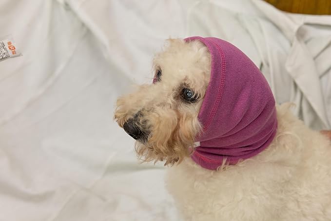 No Flap Ear Wrap Dog Neck Protector Dog Ear Hematoma Clip Anti Anxiety Relief No Flap Head Wrap for Dogs Pail lilac+Rose M