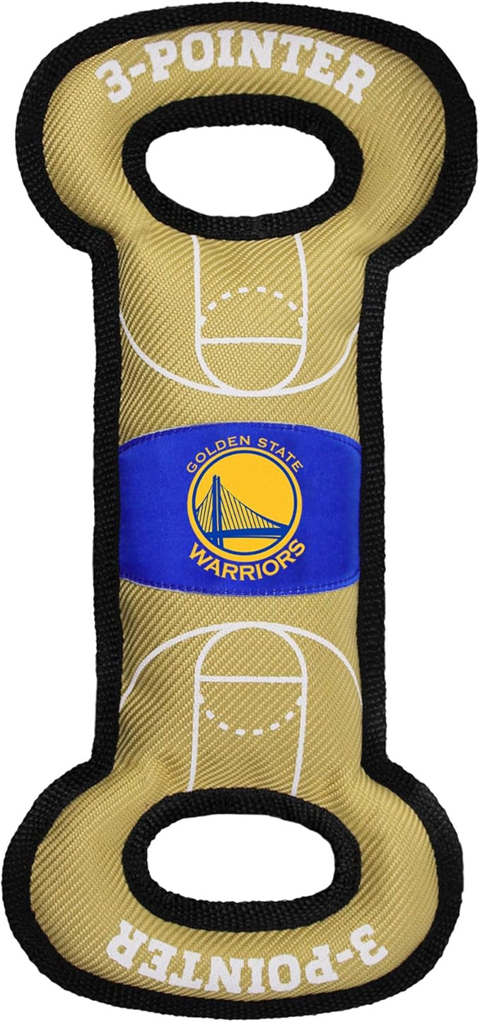 Pets First NBA Golden State Warriors Field Toy. - Tough Nylon Pet Toy with Double Trim Stitching & Inner Squeaker, one Size (GSW-3030)