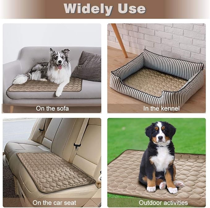 Washable Dog Cooling Mat Ice Silk Cooling Mat for Dogs Pet Self Cooling Pad Blanket Dog Cooling Pad for Indoor & Outdoor Car Seats