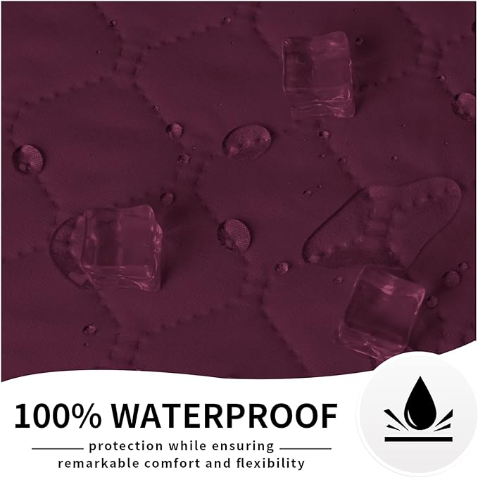 Easy-Going 100% Waterproof Dog Bed Cover Reversible Leak Proof Couch Cover Washable Sofa Cover Furniture Protector Blanket for Pets Kids Children Dog Cat (30x70 Inch, Wine/Beige)