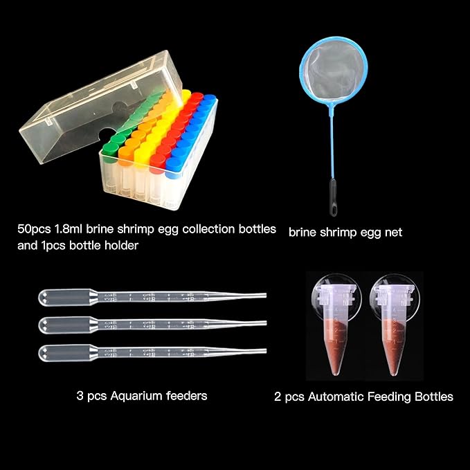 Aquarium brine Shrimp Egg Dispense Storage Bottle kit brine Shrimp Hatchery kit Collection Tubes Kit for Brine Shrimp Hatchery