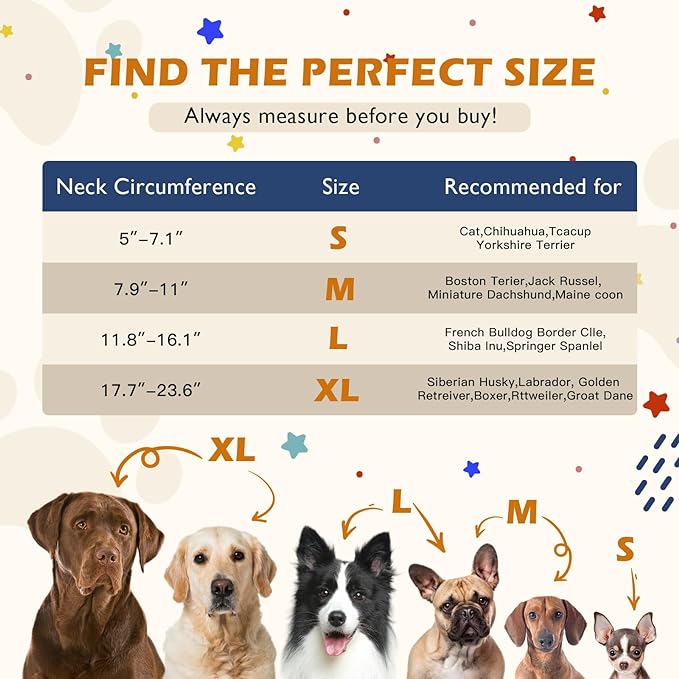 IEUUMLER Inflatable Recovery Dog Collar, Protective Donut Cone, Adjustable Soft Collar for Dog and Cat After Surgery Prevent from Biting & Scratching EU002 (XL (Neck:17.7"-23.6"), Brown Lion)