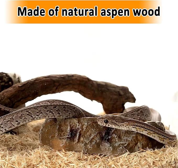 BNOSDM Aspen Snake Bedding, Reptile Aspen Substrate, 4 Quarts, Reptile Aspen Wood Chips Bedding for Corn Snake Terrarium Ball Python Tank Hamster Habitat