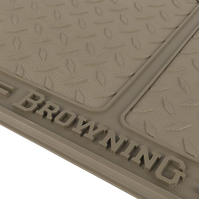 Browning Pet Dish Mat, Easy to Clean Dish Mat with Rubber Non-Skid Base, Elk Grey