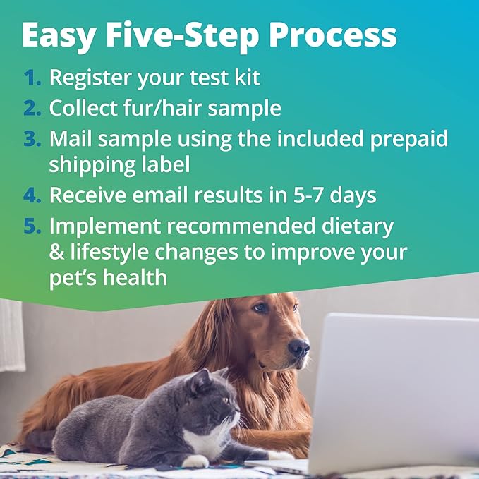 5Strands Pet Environmental Intolerance Test, 105 Items Tested, at Home Sensitivity Test for Dogs & Cats, Results in 7 Days, Works for All Ages & Breeds - Fabrics, Grass, Trees, Wool, Pollen