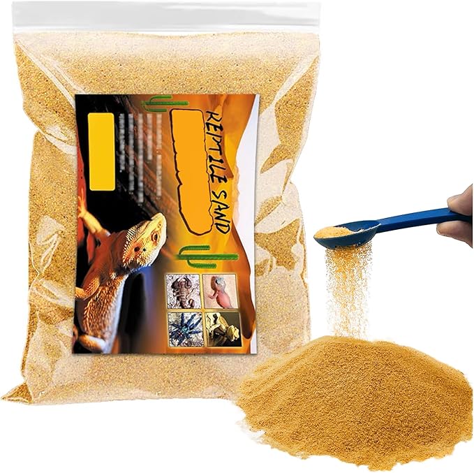 BNOSDM Reptile Sand Bearded Dragons Substrate Sands Lizard Terrarium Bedding Desert Blend for Snakes Geckos Chameleon Tortoise Frogs Scorpion Invertebrates Amphibian（yellow）