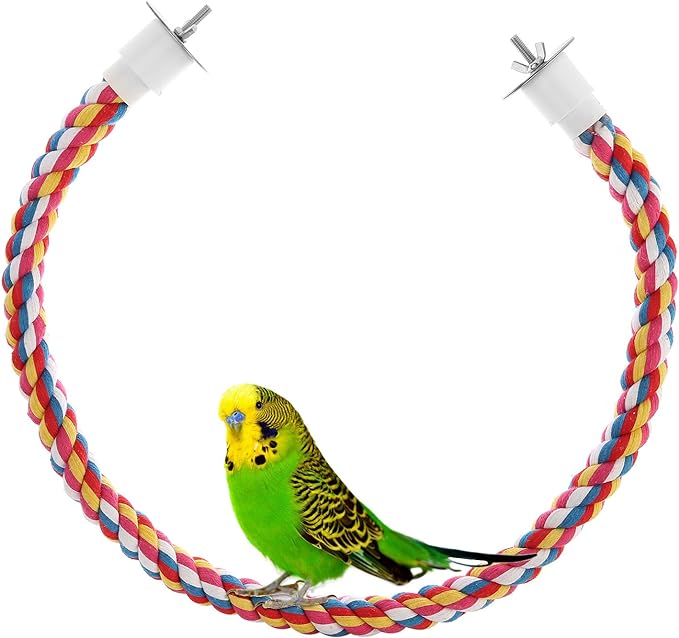 Bird Rope Perches,Parrot Toys 21 inches Rope Bungee Bird Toy (21 inches)[1 Pack]