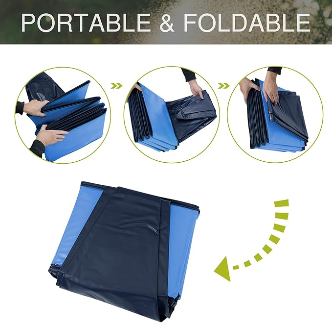 Niubya Foldable Dog Swimming Pool, Collapsible Hard Plastic, Portable Bath Tub for Pets Dogs and Cats, Pet Wading Pool for Indoor and Outdoor, 72 x 12 Inches