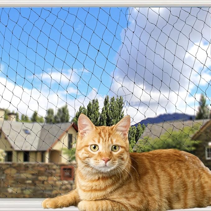 Cat Balcony Rail Net Cat Anti-Fall Netting（10 * 26ft） Pet Balcony Mesh Fence Net Dog Fence Nets Black Nylon Pets Anti-Fall Mesh Fence