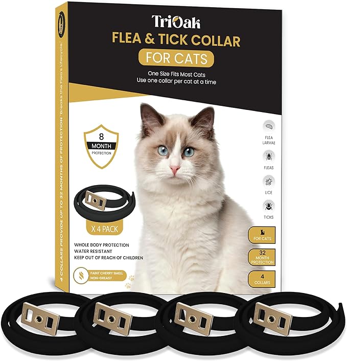 Flea Collar for Cats: 4 Pack Cat Flea Collar - Flea and Tick Collar for Cats - Cat Flea and Tick Collar - Kitten Flea Collar, 4 Pack