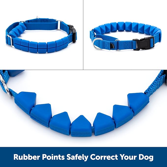 PetSafe Soft Point Training Collar - Helps Stop Pulling - Safer Than Prong or Choke Collars - Teaches Better Leash Manners - No Pull Training Collar with Rubber Points for Dogs - Medium, Blue