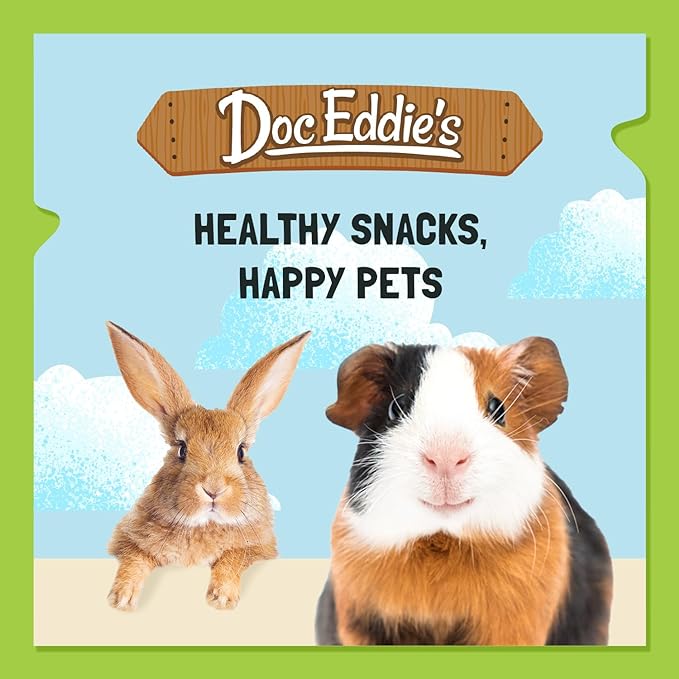 DOC EDDIE'S Apples+Carrots Small Animal Treats or Snack for Hamster, Guinea Pig, Rabbit, Chinchilla, Bunny, Gerbil, Mouse, Rat, Hedgehog, or Squirrel - 5oz - Made with Real Fruit, Organic Ingredients