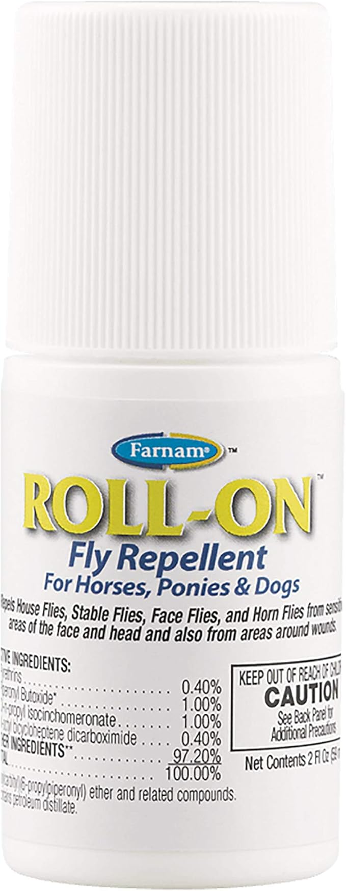 Farnam Roll-On Fly Repellent for Horses, Ponies and Dogs 2 Ounces