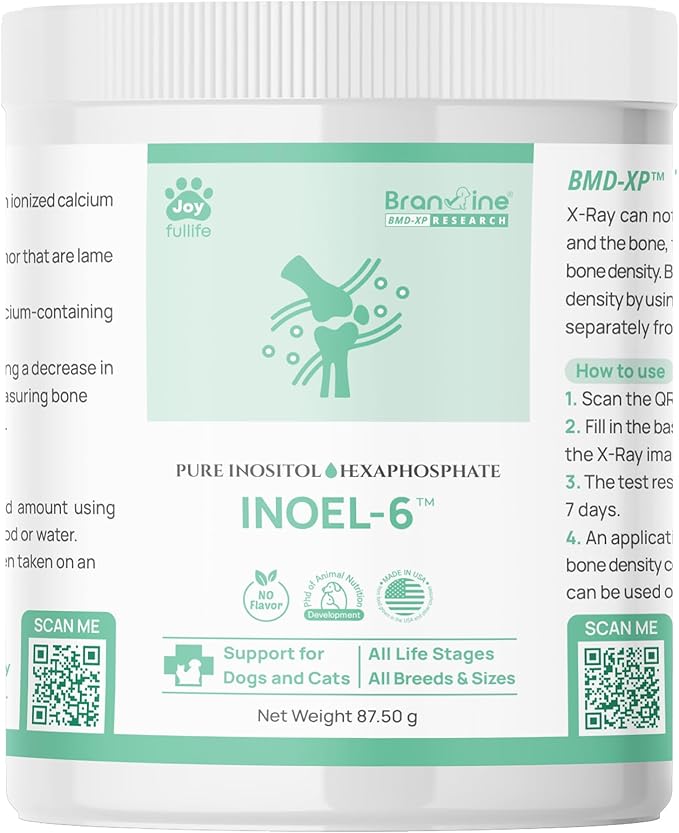 Inoel-6 for Cats and Dogs - Supports Bone Density, Joint and Abnormal Tissue with Pure IP6, Magnesium, Zinc, Manganese, Vitamin K2 (87.50g) (Inoel-6)