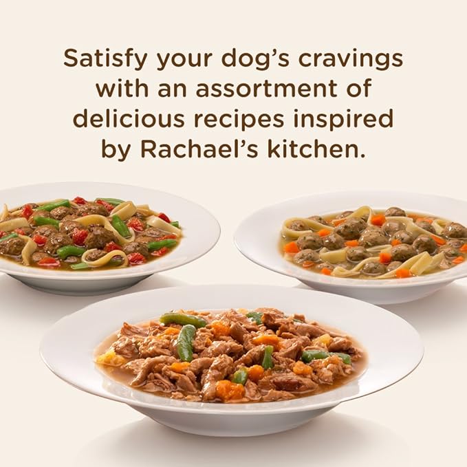 Rachael Ray Nutrish Premium Natural Wet Dog Food with Added Vitamins & Minerals, Hearty Recipes Variety Pack, 8 Ounce Tub (Pack of 12)