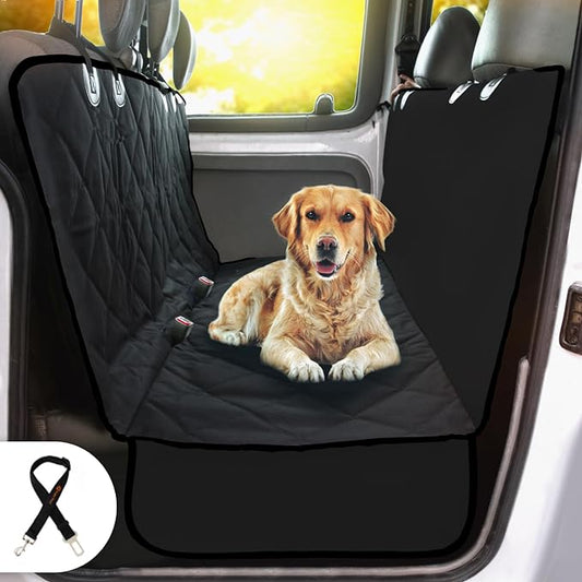 Dog Car Seat Cover for Back Seat for Cars & SUVs - Durable Pet Car Seat Cover Backseat Protector, Nonslip Dog Hammock for Car, Waterproof Scratchproof Rear Seat Cover Against Dirt, Fur, W/Side Flaps