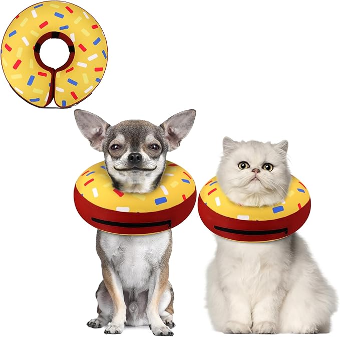 Supet Inflatable Dog Cone Collar for Small Dogs Puppies Cats, Soft Cone for Dogs Cats to Stop Licking, E Collar Dog Neck Donut Dog Cone Alternative After Surgery