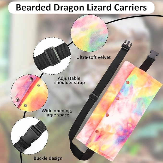 Bearded Dragon Carriers and Leather Leash with Wings,Bearded Dragon Leash Lizard Adjustable Harness,Small Pet Backpack Batwing Accessories for Outdoor Travel Walking Rest