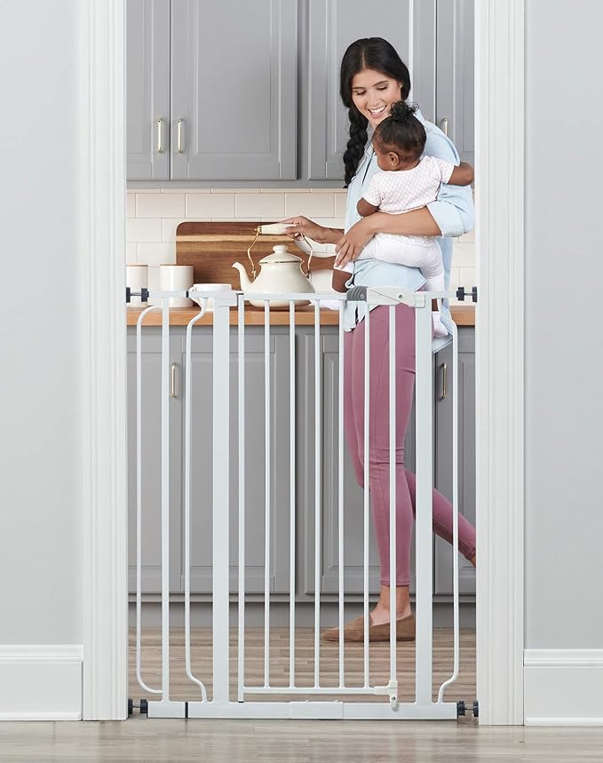 Regalo 192-Inch Super Wide Adjustable Baby Gate and Play Yard, 4-in-1, Bonus Kit, 4 Count (Pack of 1 & Easy Step 36" Extra Tall Walk Thru Baby Gate, includes 4-Inch Extension Kit, 4 Pack