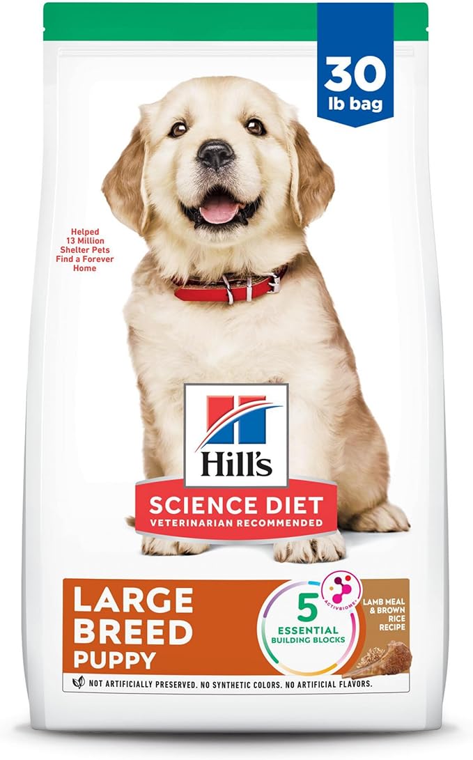 Hill's Science Diet Puppy, Large Breed Puppy Premium Nutrition, Dry Dog Food, Lamb & Brown Rice, 30 lb Bag