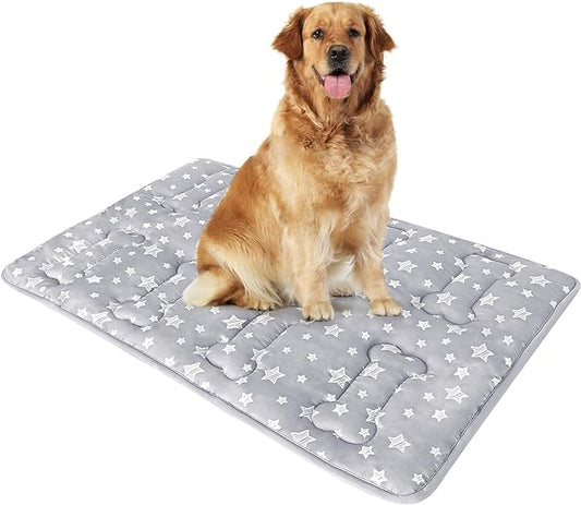 Dog Crate Mat (42" X 28"), Soft Dog Bed Mat with Cute Prints, Personalized Dog Crate Pad, Anti-Slip Bottom, Machine Washable Kennel Pad