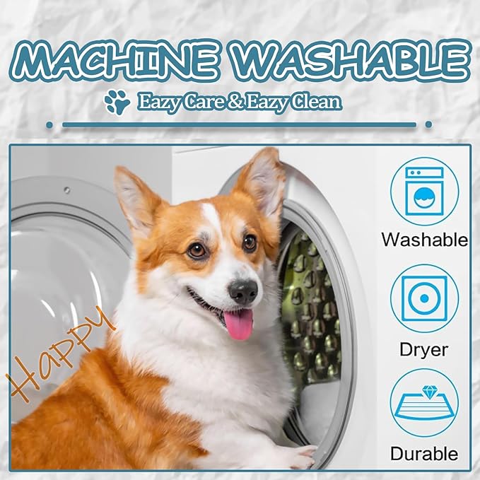 EMPSIGN Reversible Cool and Warm Dog Bed for Crate Pad, Pet Beds with Washable and Removable Cover, Dog Crate Bed Sleeping Mats, Bed for Dog Crate for Large Medium Small Dogs, Grey