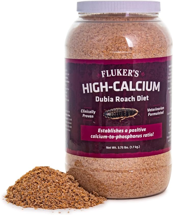 Fluker's High Calcium Dubia Roach Diet, Can Be Used as a Gut-Loading Food or Bedding, 3.75 lbs.