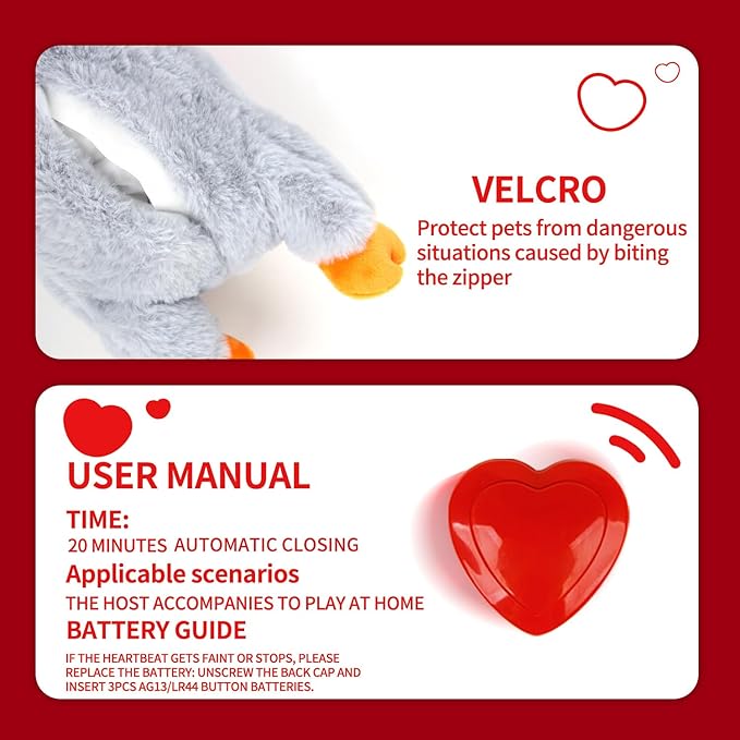 ALL FOR PAWS Dog Stuffed Animals with Heartbeat,Small Dog Toys for Dog Anxiety Relief,Puppy Behavioral Training Aid Toy Dog Stuff (Grey Sheep(Heartbeat + Warm Bag))
