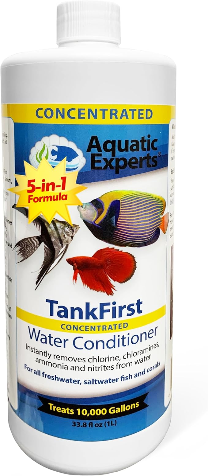 TankFirst Complete Aquarium Water Conditioner - Fish Water Conditioner, Instantly Removes Chlorine, Chloramines, and detoxifies Ammonia from Fish Tank (TankFirst Concentrate, 1 L)