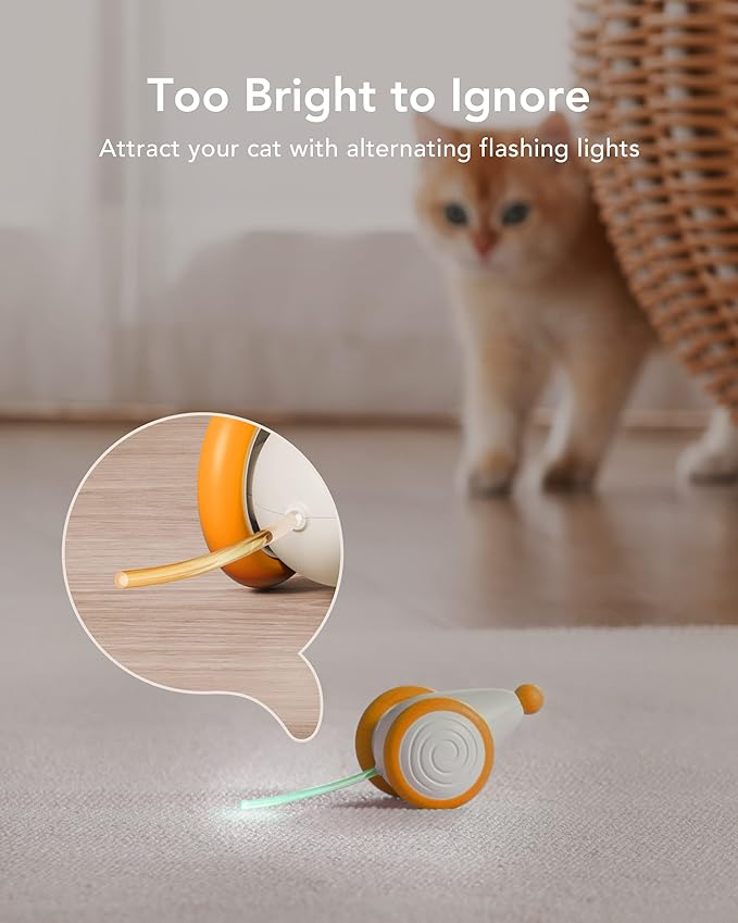 PETLIBRO Interactive Cat Toys for Indoor Cats, Automatic Cat Toy with LED Lights, Cat Mouse Toys, Smart Sensing Cat Toys, Moving Cat Toy, Smart Electric Cat Toy, USB Rechargeable, Auto On/Off