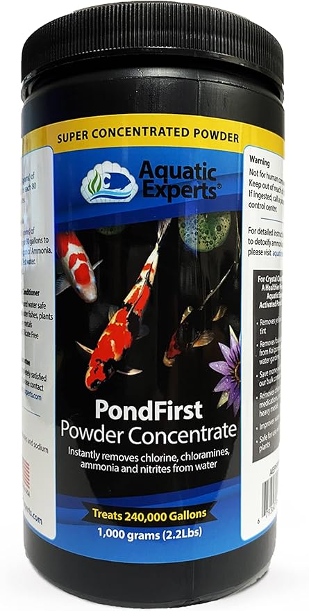 PondFirst Pond Water Conditioner - Concentrated Instant Dechlorinator for Fish Ponds, Makes Water Safe for Koi and Goldfish, Made in The USA, Aquatic Experts (1 Kilograms)