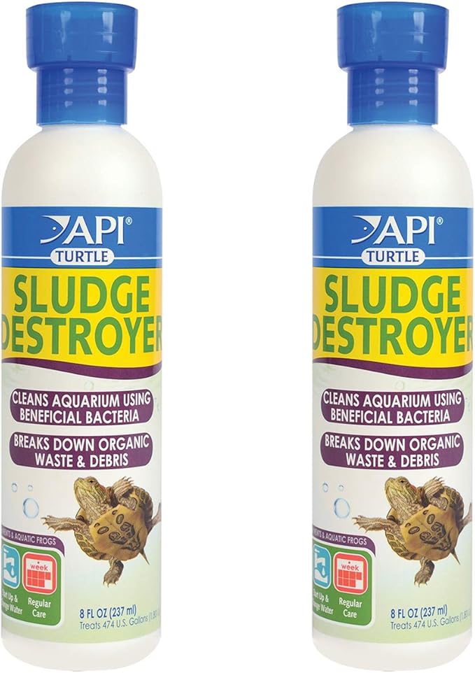 API Turtle Products: Sludge Remover to Clean Aquarium, Water Conditioner to Make Tap Water Safe for Turtles, TURTLEFIX Reme - 2 Pack