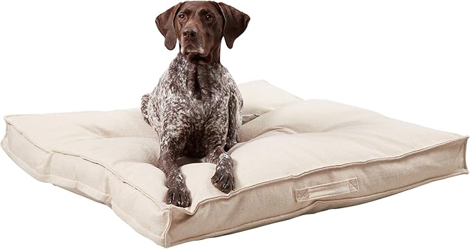 South Pine Porch Mila Square Tufted Pillow Style Dog Bed, Cream, Large (40" x 40")