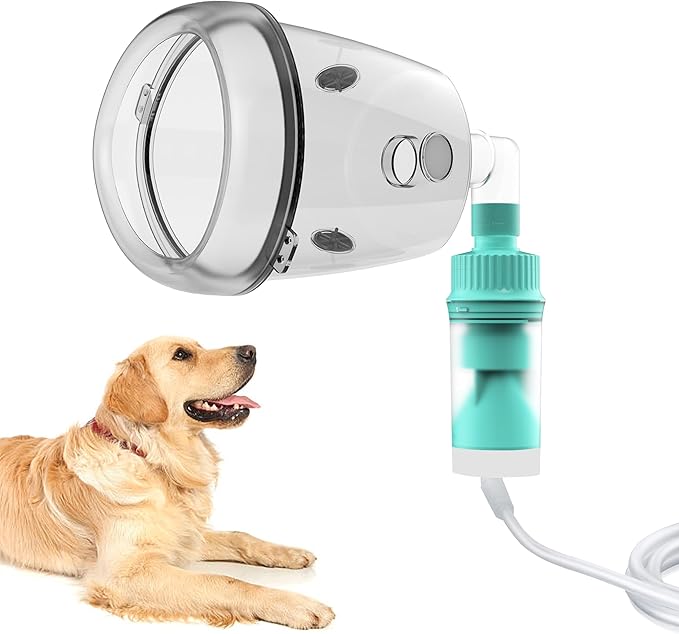 Lying Down Nebulizer Cup and Inhaler Mask for Cats and Small Dogs, Oxygen Mask for Pets (No Nebulizer Device) (L)
