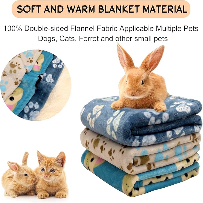 1 Pack 3 Blankets for Dogs Blankets for Medium Dogs Medium Dog Blanket Super Soft Fluffy Premium Fleece Pet Blanket Flannel Throw for Dog Puppy Cat Paw Blanket(30x20 inch)