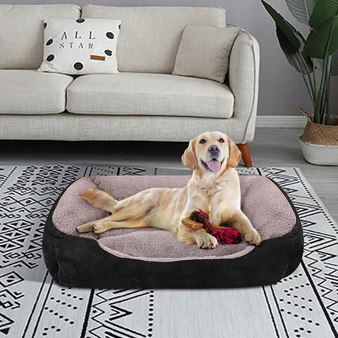PUPPBUDD Dog Beds for Medium Dogs, Washable Dog Bed Comfortable and Breathable Pet Bed Rectangle Warming Dog Bed for Medium Dogs