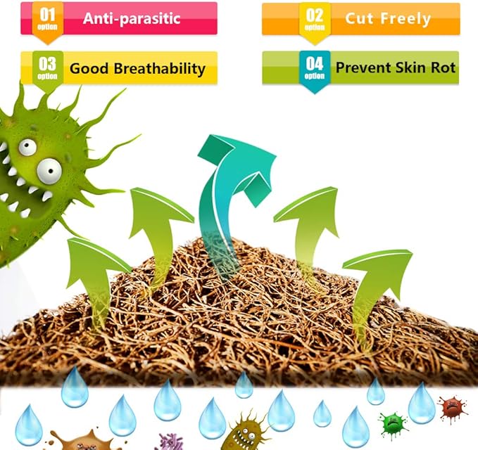 Reptile Carpet Mat, Coconut Fiber Liner,Snake Bedding,Lizard Cage Mat/Substrate for Snakes, Chameleons, Geckos ands Kitchen Use (30"x12"（2pc）)