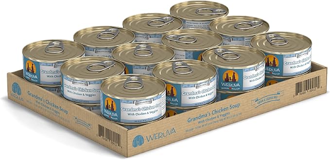 Weruva Classic Dog Food, Grandma's Chicken Soup with Chicken Breast & Veggies, 5.5oz Can (Pack of 24), Blue (4124)