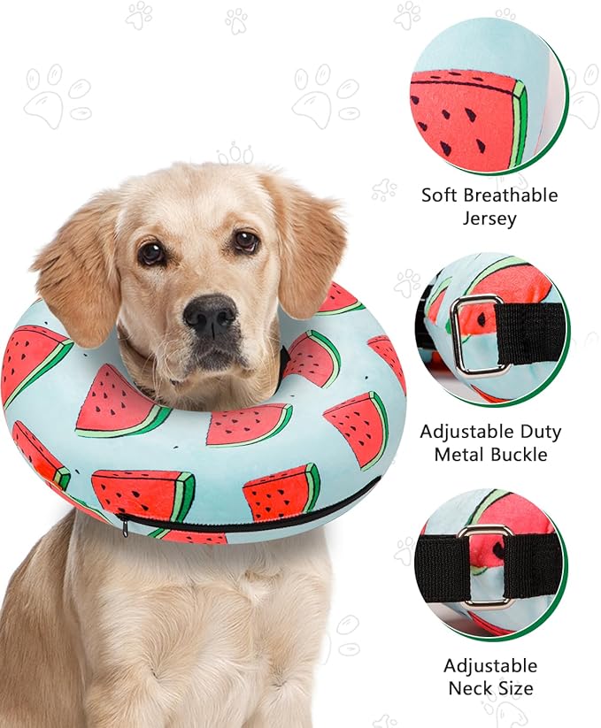 Dog Cone Collar for Small Medium Large Dogs for After Surgery, Pet Inflatable Neck Donut Collar Soft Protective Recovery Cone for Dogs and Cats - Alternative E Collar Does Not Block Vision - Cyan,XS