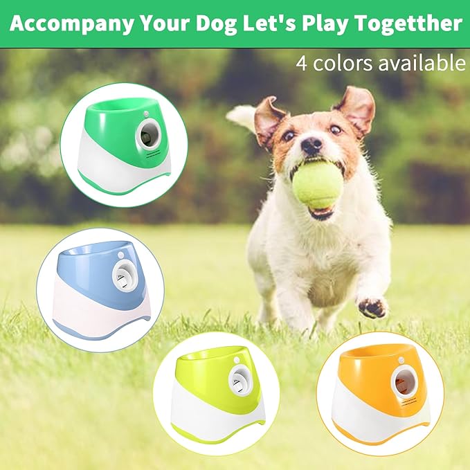 Automatic Dog Ball Launcher, Dog Ball Thrower Machine with 10-30Ft 3 Launching Distance, USB Rechargeable Dog Fetch Machine with 9 Tennis Balls for Indoor/Outdoor Throwing Game (Orange)