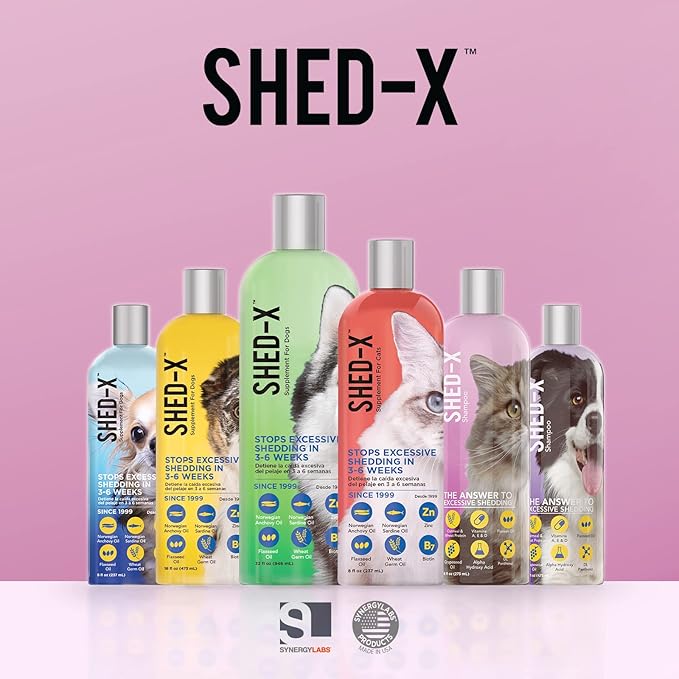 Shed-X Shed Control Shampoo for Cats, 8 oz – Reduce Shedding – Shedding Shampoo Infuses Skin and Coat with Vitamins and Antioxidants to Clean, Release Excess Hair and Exfoliate