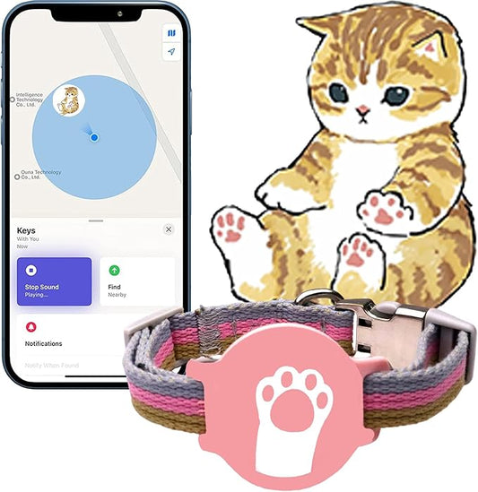 Cat Locator Pet GPS Tracker Collar - Fi Finder & Activity Monitor with Perimeter Control Adjustable Collar, IP68 Waterproof Tracking Device,Real-Time Tracking, No Monthly Fees (Only iOS)