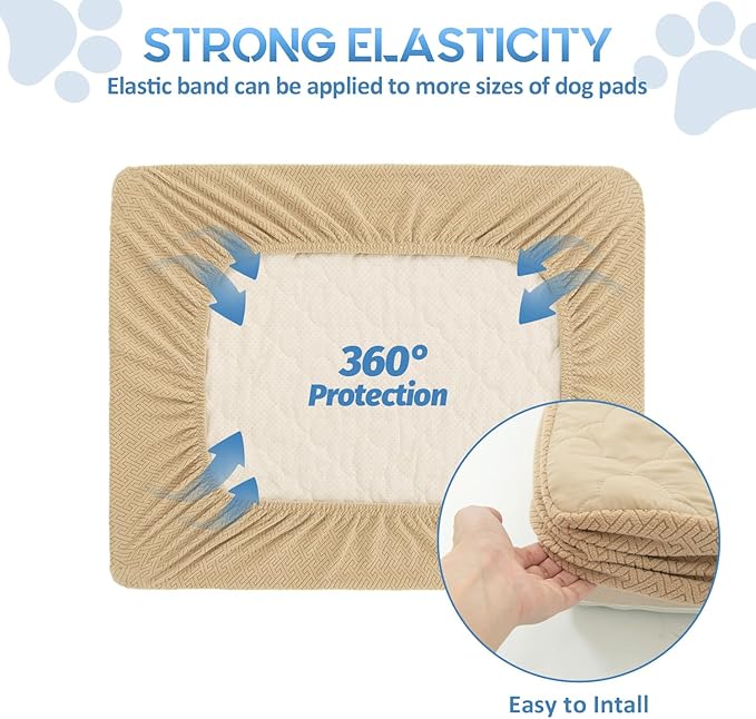 CHHKON Dog Bed Covers Replacement Washable Waterproof Pet Puppy Bed Cover for Dog, Cover Only (Beige,48x30x6 inch)