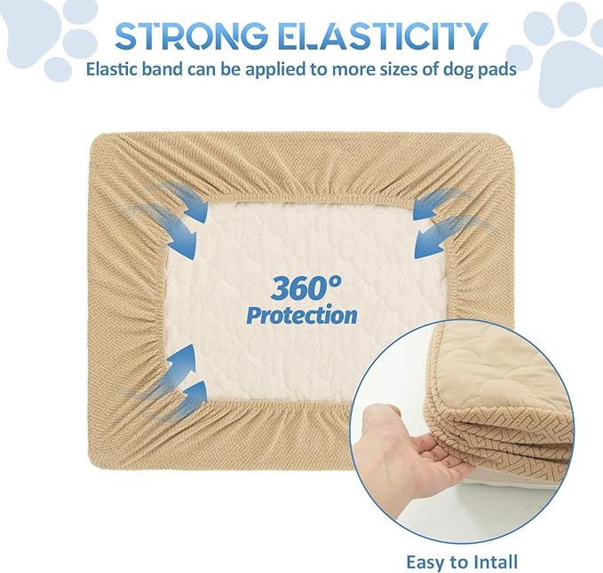 CHHKON Dog Bed Covers Replacement Washable Waterproof Pet Puppy Bed Cover for Dog, Cover Only (Beige,30x20x6 inch)