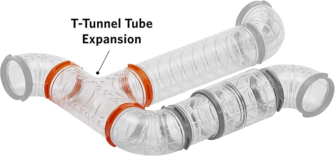 Ferplast Hamster Cage Play Tube | T-Tunnel, 5.5L x 3.9H x 2.4 Diameter Inches, Clear (84814099US1)