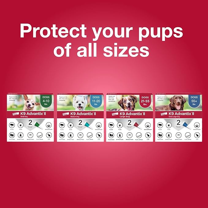 K9 Advantix II Medium Dog Vet-Recommended Flea, Tick & Mosquito Treatment & Prevention | Dogs 11-20 lbs. | 12-Mo Supply