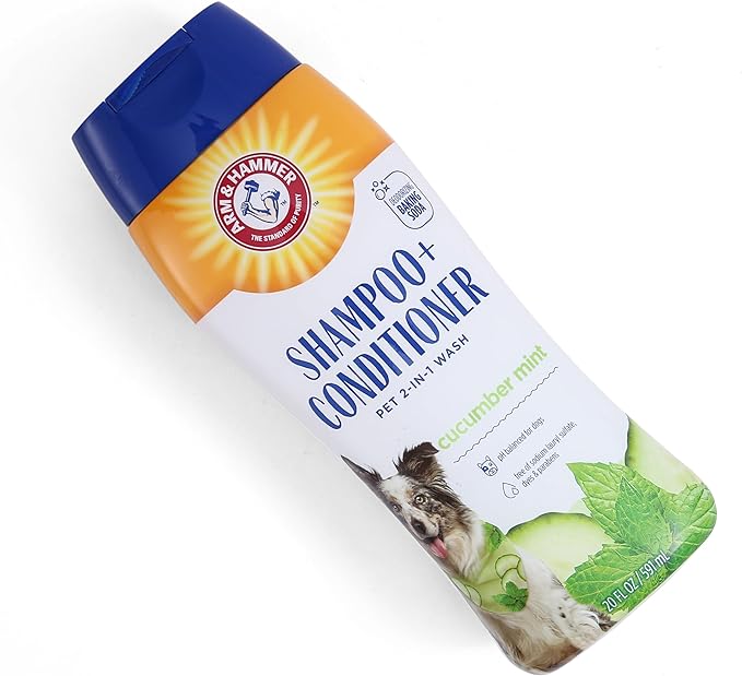 Arm & Hammer for Pets 2-in-1 Shampoo & Conditioner for Dogs | Dog Shampoo & Conditioner in One | Cucumber Mint, 20 Ounces - 2 Pack Dog Shampoo and Conditioner for All Dogs