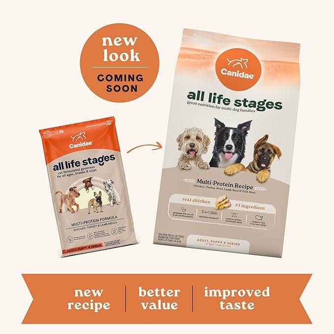 Canidae All Life Stages Premium Dry Dog Food for All Breeds, All Ages, Multi- Protein Chicken, Turkey, Lamb and Fish Meals Formula, 27 Pounds